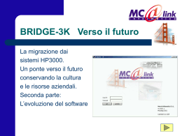 BRIDGE-3K Verso il futuro