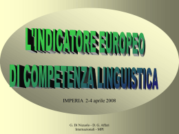 L`INDICATORE EUROPEO DI COMPETENZA LINGUISTICA