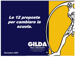 Le 12 proposte della Gilda