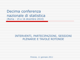 "Decima Conferenza Nazionale di Statistica" (File pps