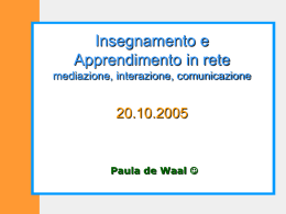 Traccia della presentazione della dott.ssa Paula De Waal