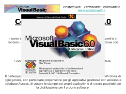 Corso di Visual Basic 6.0 OBBIETTIVI