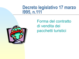 Il DLgs 111/95 sul contratto di viaggio