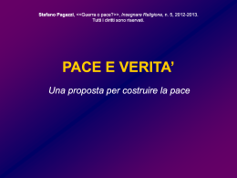 PACE E VERITA` Stefano Pagazzi