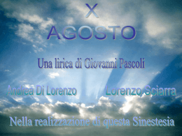Il X agosto di Pascoli: versione sinestesica