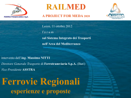 Ferrovie Regionali - RAILMED A Project for MEDA 2020