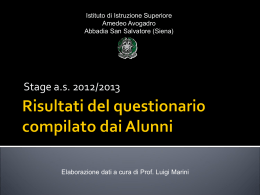 Questionario proposto agli studenti (formato - Prof. Marini