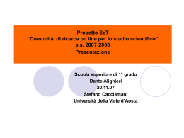 Progetto SeT “Comunità on line per lo studio scientifico” a.a. s.s.