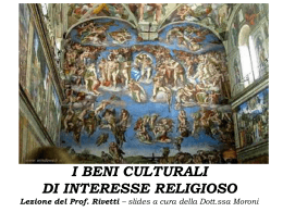I BENI CULTURALI DI INTERESSE RELIGIOSO