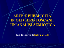 Sabrina Gallo - Arte e pubblicità in Oliviero Toscani