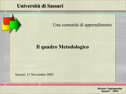 Il quadro Metodologico
