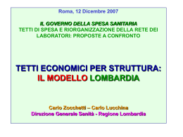 IL MODELLO LOMBARDIA Carlo Zocchetti