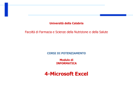 Excel - Dipartimento di Matematica e Informatica