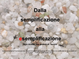 Dalla semplificazione all`esemplificazione - roberto