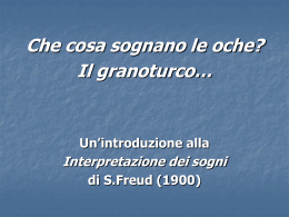 Un`introduzione alla Interpretazione dei sogni di S.Freud (1900)