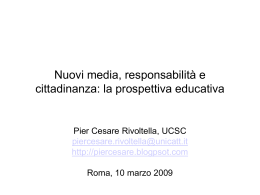 Nuovi media, responsabilità e cittadinanza: la responsabilità educativa