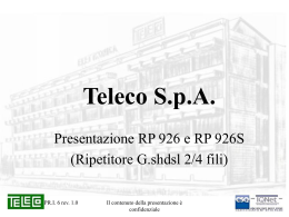 Presentazione RP926 Thomson Belgium - Teleco Italy