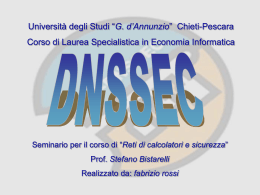 Rossi DNSSEC - Dipartimento di Matematica e Informatica