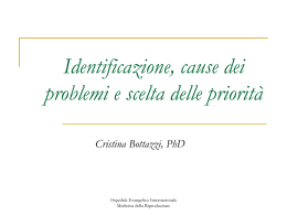 Identificazione, cause dei problemi e scelta delle priorit&agrave;