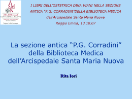 R. Iori - Biblioteca Medica - Arcispedale Santa Maria Nuova