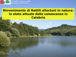 lo stato attuale delle conoscenze in Calabria