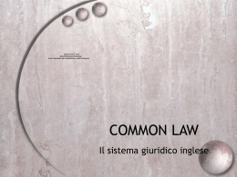COMMON LAW - Sezione di Storia del diritto medievale e moderno