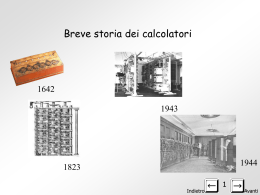 Breve storia dei calcolatori elettronici