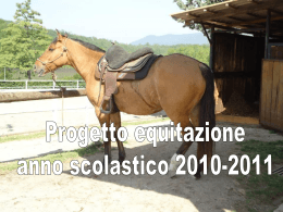 Progetto equitazione anno scolastico 2010-2011