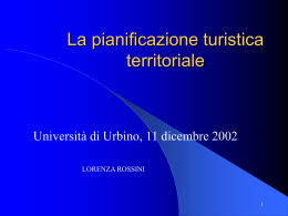 La pianificazione turistica territoriale