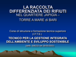 La raccolta differenziata a Bari