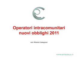 Operazioni Intra - Centro Studi Castegnaro