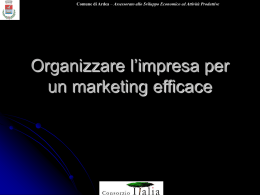 Marketing e organizzazione di impresa