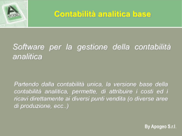 In allegato le note esplicative del modulo contabilit&agrave; analitica.