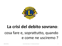 Crisi del debito sovrano: quando e, soprattutto - Licata