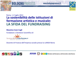 LA SFIDA DEL FUNDRAISING