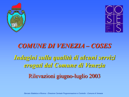 Slides riassuntive - Comune di Venezia