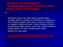Campagna di sensibilizzazione morti italiani