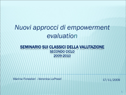 Nuovi approcci di empowerment evaluation