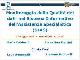 Monitoraggio della Qualit&agrave; dei dati nel Sistema Informativo dell