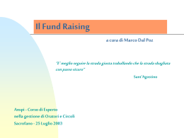Il Fund raising - ANSPI Ascoli Satriano