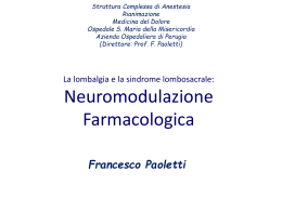 Neuromodulazione Farmacologica