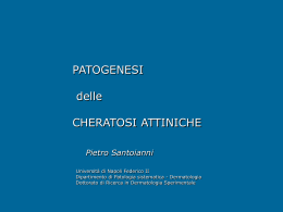 Cheratosi attiniche - Prof. Pietro Santoianni Dermatologo Università