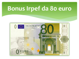 Bonus Irpef da 80 euro: come si calcola