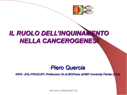 Il ruolo dell`inquinamento nella cancerogenesi
