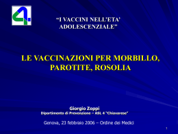 Vaccinazione anti morbillo, rosolia e parotite (Giorgio Zoppi)