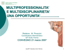 L`INTEGRAZIONE MULTIPROFESSIONALE