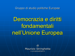 Democrazia e diritti fondamentali nell`Unione Europea