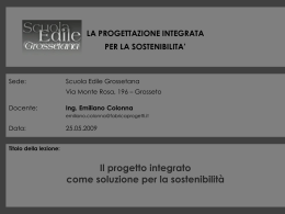 Il progetto integrato come soluzione per la
