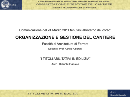Diapositiva 1 - Università degli Studi di Ferrara