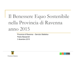 Il Benessere Equo e Sostenibile nella provincia di Ravenna anno